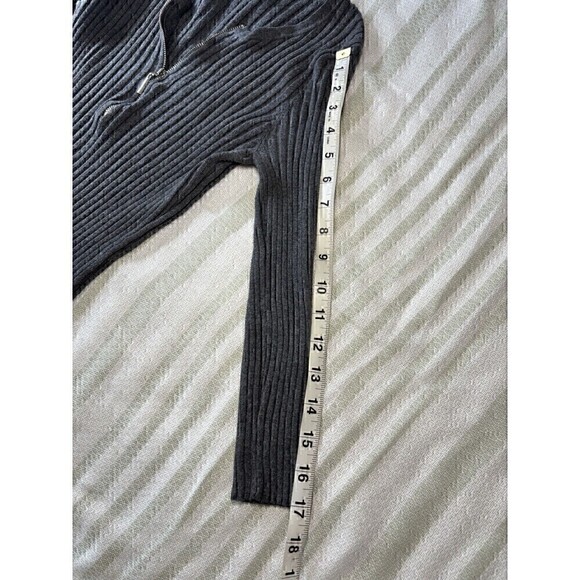 INC International Concepts Long Sleeve Juniors Large Ribbed Front Zipper Y2K 90s - Picture 11 of 11